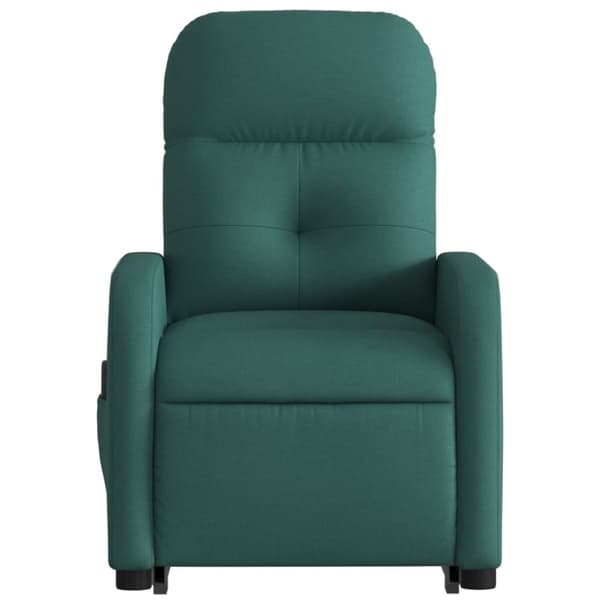 vidaXL Massagefåtölj med uppresningshjälp mörkgrön tyg