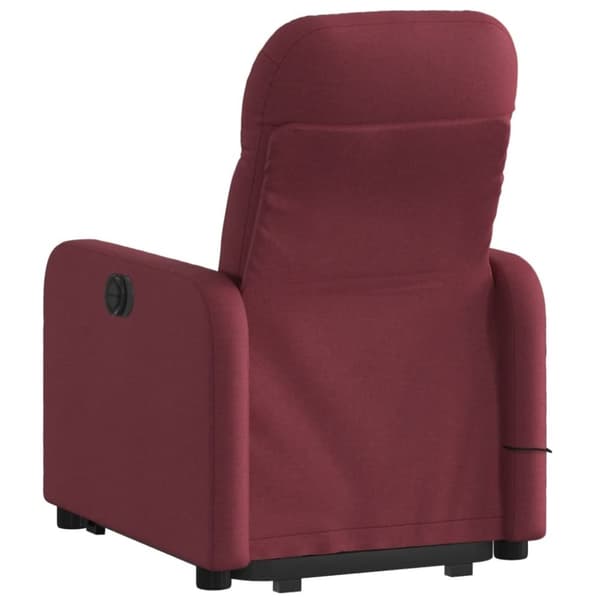 vidaXL Elektrisk massagefåtölj med uppresningshjälp vinröd tyg