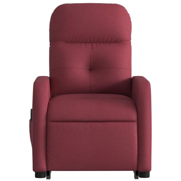 vidaXL Elektrisk massagefåtölj med uppresningshjälp vinröd tyg