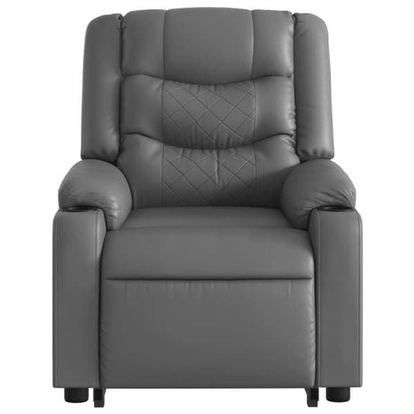 vidaXL Reclinerfåtölj med uppresningshjälp grå konstläder