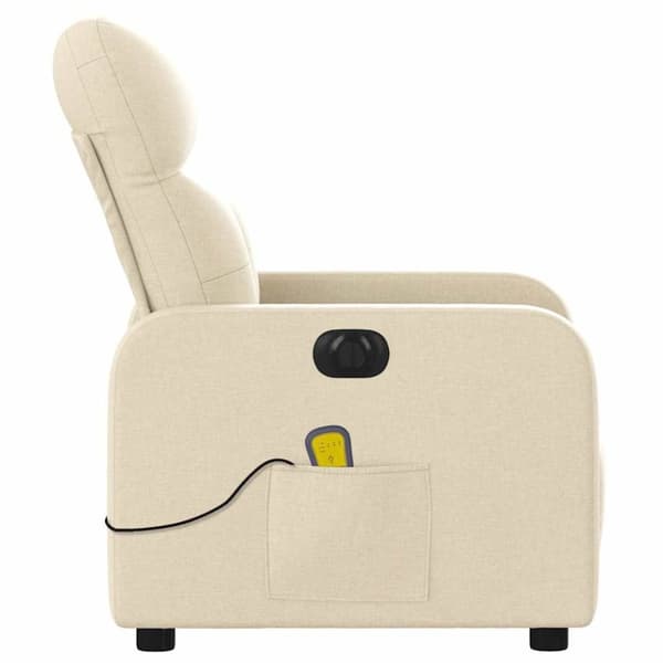 vidaXL Elektrisk massagefåtölj gräddvit tyg