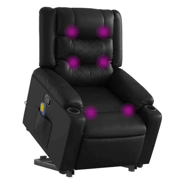vidaXL løftestol med massagefunktion kunstlæder sort