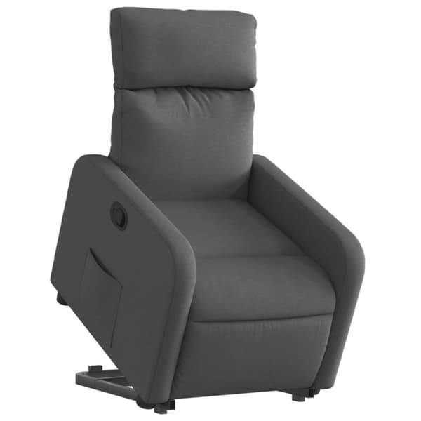 vidaXL Reclinerfåtölj med uppresningshjälp mörkgrå tyg