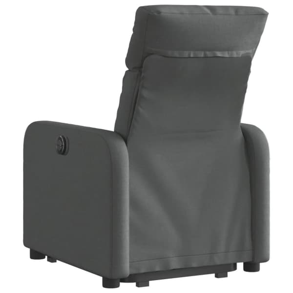 vidaXL Reclinerfåtölj med uppresningshjälp mörkgrå tyg