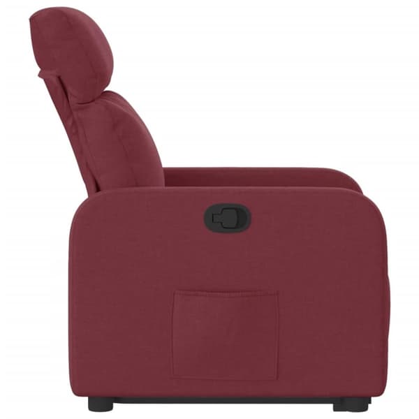 vidaXL Reclinerfåtölj med uppresningshjälp vinröd tyg