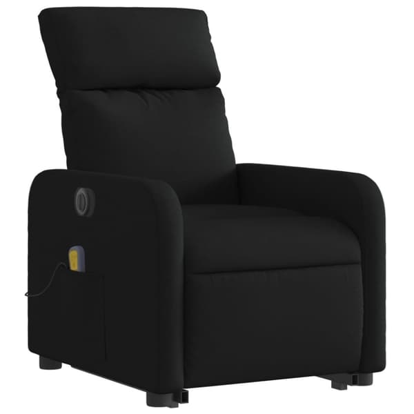 vidaXL Elektrisk massagefåtölj med uppresningshjälp svart tyg