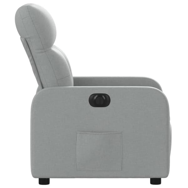 vidaXL Elektrisk reclinerfåtölj ljusgrå tyg