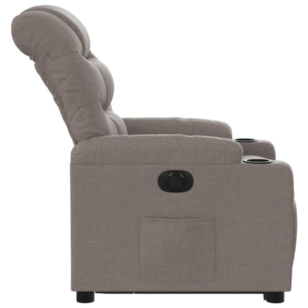 vidaXL Elektrisk reclinerfåtölj med uppresningshjälp taupe tyg