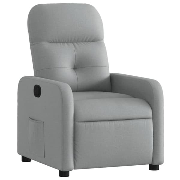 vidaXL Reclinerfåtölj ljusgrå tyg