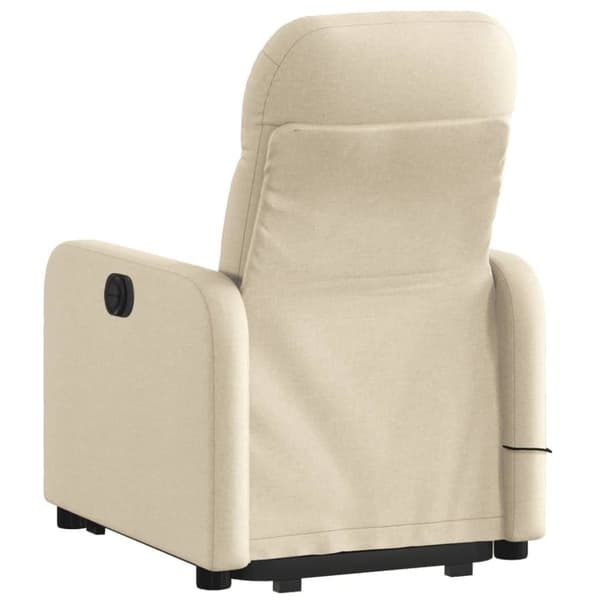 vidaXL Massagefåtölj med uppresningshjälp gräddvit tyg