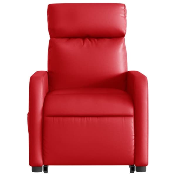 vidaXL Reclinerfåtölj med uppresningshjälp röd konstläder