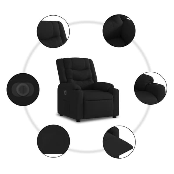 vidaXL Elektrisk reclinerfåtölj svart tyg