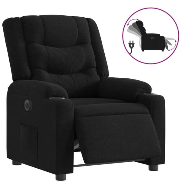 vidaXL Elektrisk reclinerfåtölj svart tyg