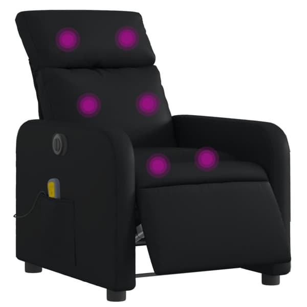 vidaXL Elektrisk massagefåtölj svart konstläder