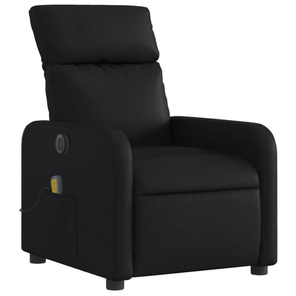 vidaXL Elektrisk massagefåtölj svart konstläder