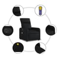 Miniatyrbild 8 av 11: vidaXL Elektrisk massagefåtölj svart konstläder