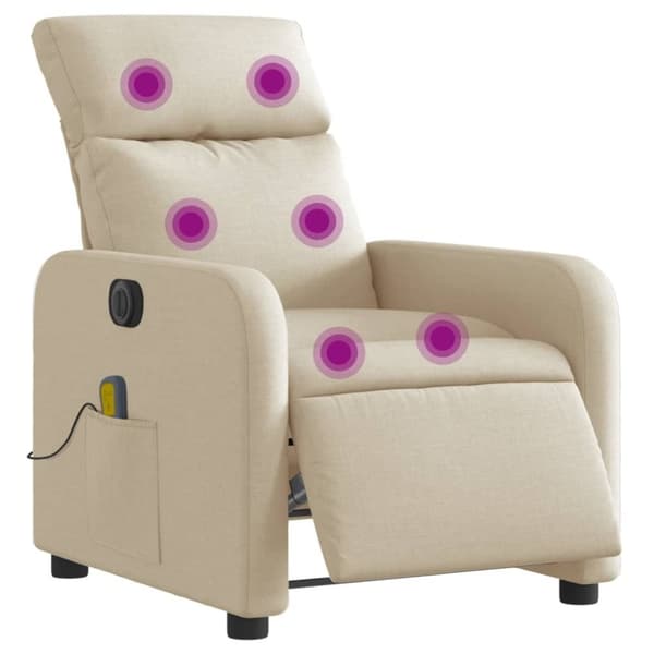 vidaXL eldrevet massagestol stof cremefarvet