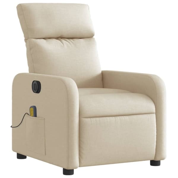 vidaXL eldrevet massagestol stof cremefarvet