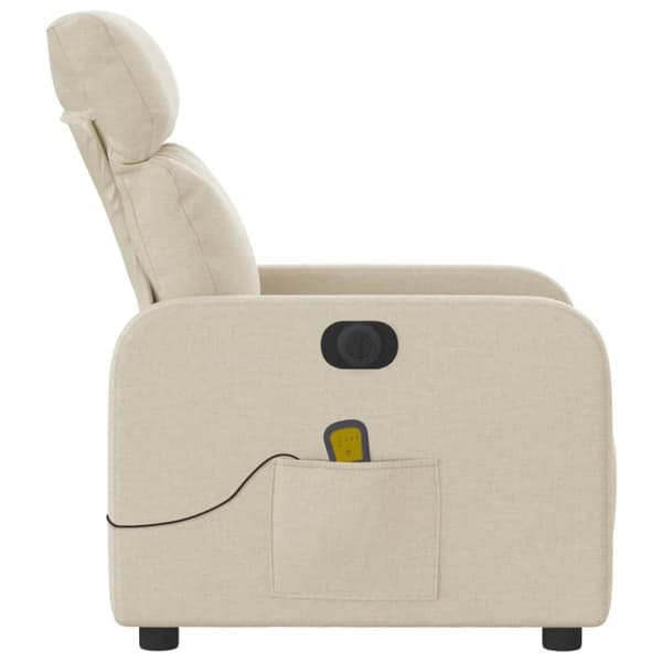vidaXL eldrevet massagestol stof cremefarvet