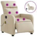 Miniatyrbillede 2 af 11: vidaXL eldrevet massagestol stof cremefarvet