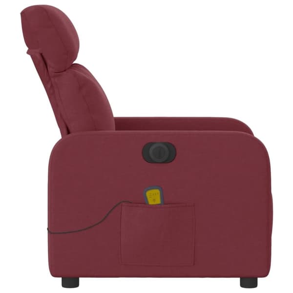 vidaXL Elektrisk massagefåtölj vinröd tyg