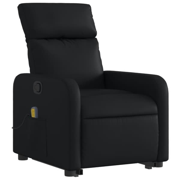 vidaXL Massagefåtölj med uppresningshjälp svart konstläder