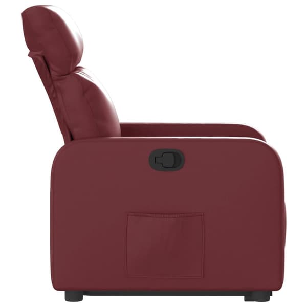 vidaXL Reclinerfåtölj med uppresningshjälp vinröd konstläder