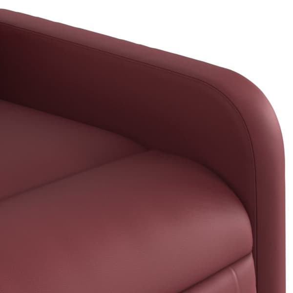 vidaXL Reclinerfåtölj med uppresningshjälp vinröd konstläder