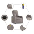 Miniatyrbild 7 av 11: vidaXL Elektrisk massagefåtölj taupe tyg