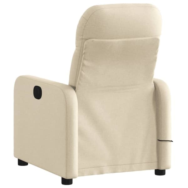 vidaXL Massagefåtölj gräddvit tyg
