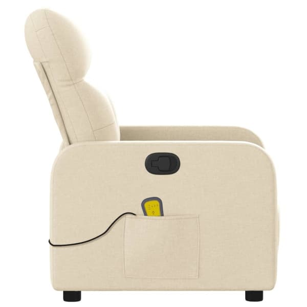 vidaXL Massagefåtölj gräddvit tyg