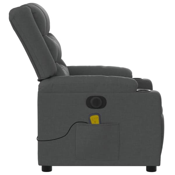 vidaXL Elektrisk massagefåtölj mörkgrå tyg