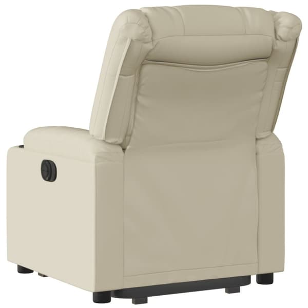 vidaXL Reclinerfåtölj med uppresningshjälp gräddvit konstläder