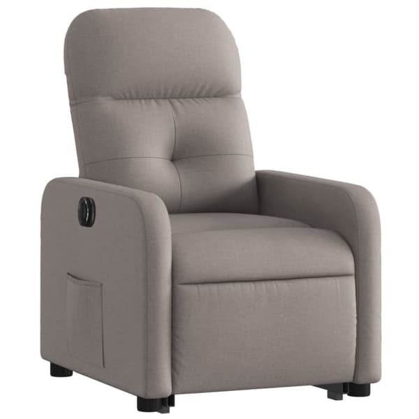 vidaXL Elektrisk reclinerfåtölj med uppresningshjälp taupe tyg