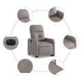 Miniatyrbild 7 av 11: vidaXL Elektrisk reclinerfåtölj med uppresningshjälp taupe tyg