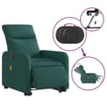 Miniatyrbillede 7 af 11: vidaXL elektrisk massagestol med løftefunktion stof mørkegrøn
