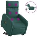 Miniatyrbillede 1 af 11: vidaXL elektrisk massagestol med løftefunktion stof mørkegrøn