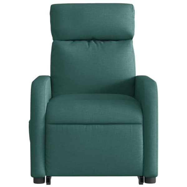 vidaXL Elektrisk massagefåtölj med uppresningshjälp mörkgrön tyg