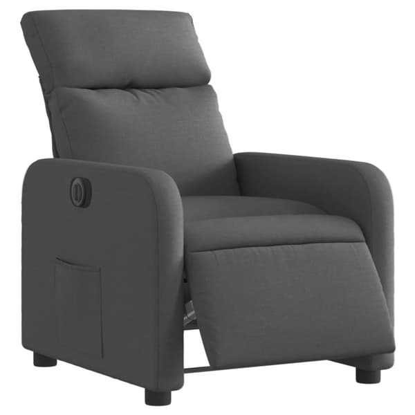 vidaXL Elektrisk reclinerfåtölj mörkgrå tyg