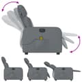 Miniatyrbild 8 av 11: vidaXL Elektrisk massagefåtölj grå konstläder