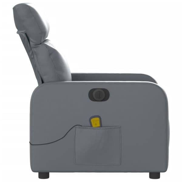 vidaXL Elektrisk massagefåtölj grå konstläder