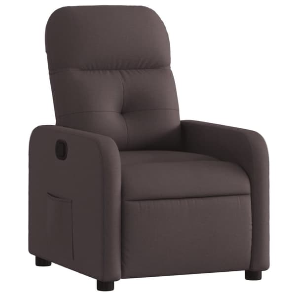 vidaXL Reclinerfåtölj mörkbrun tyg