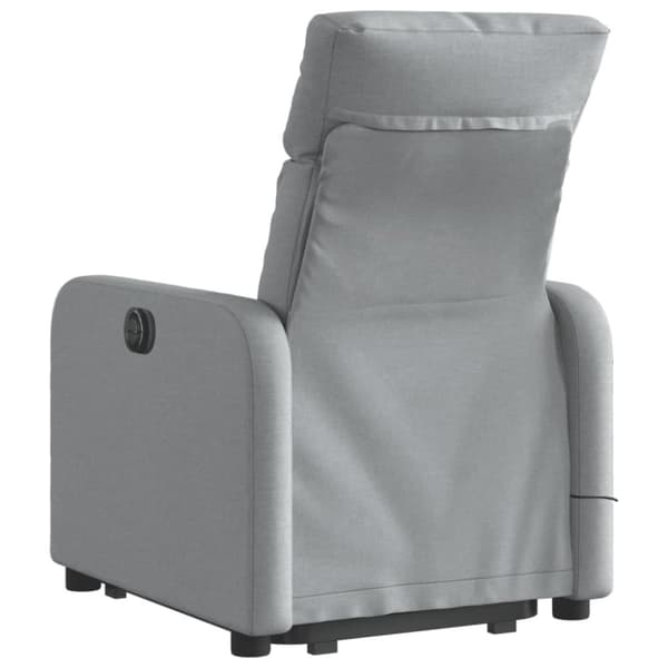 vidaXL Elektrisk massagefåtölj med uppresningshjälp ljusgrå tyg