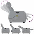Miniatyrbild 8 av 11: vidaXL Elektrisk massagefåtölj med uppresningshjälp ljusgrå tyg