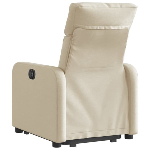 vidaXL Reclinerfåtölj med uppresningshjälp gräddvit tyg