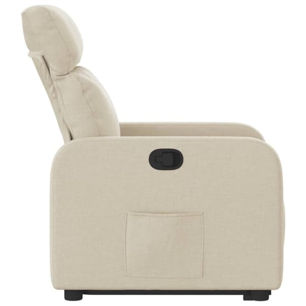 vidaXL Reclinerfåtölj med uppresningshjälp gräddvit tyg
