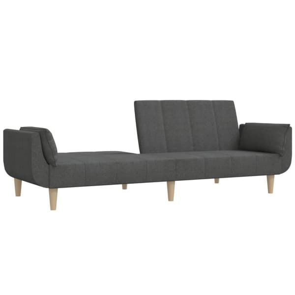 vidaXL 2-personers sovesofa med 2 puder stof mørkegrå