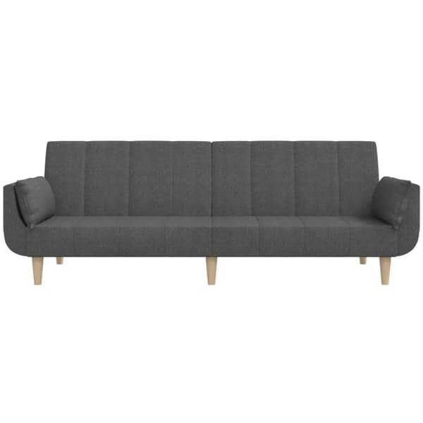 vidaXL 2-personers sovesofa med 2 puder stof mørkegrå