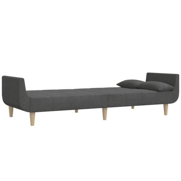 vidaXL 2-personers sovesofa med 2 puder stof mørkegrå