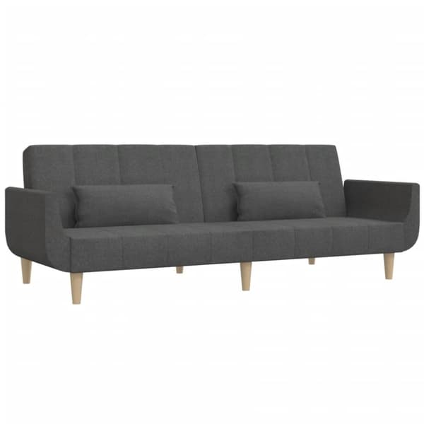 vidaXL 2-personers sovesofa med 2 puder stof mørkegrå